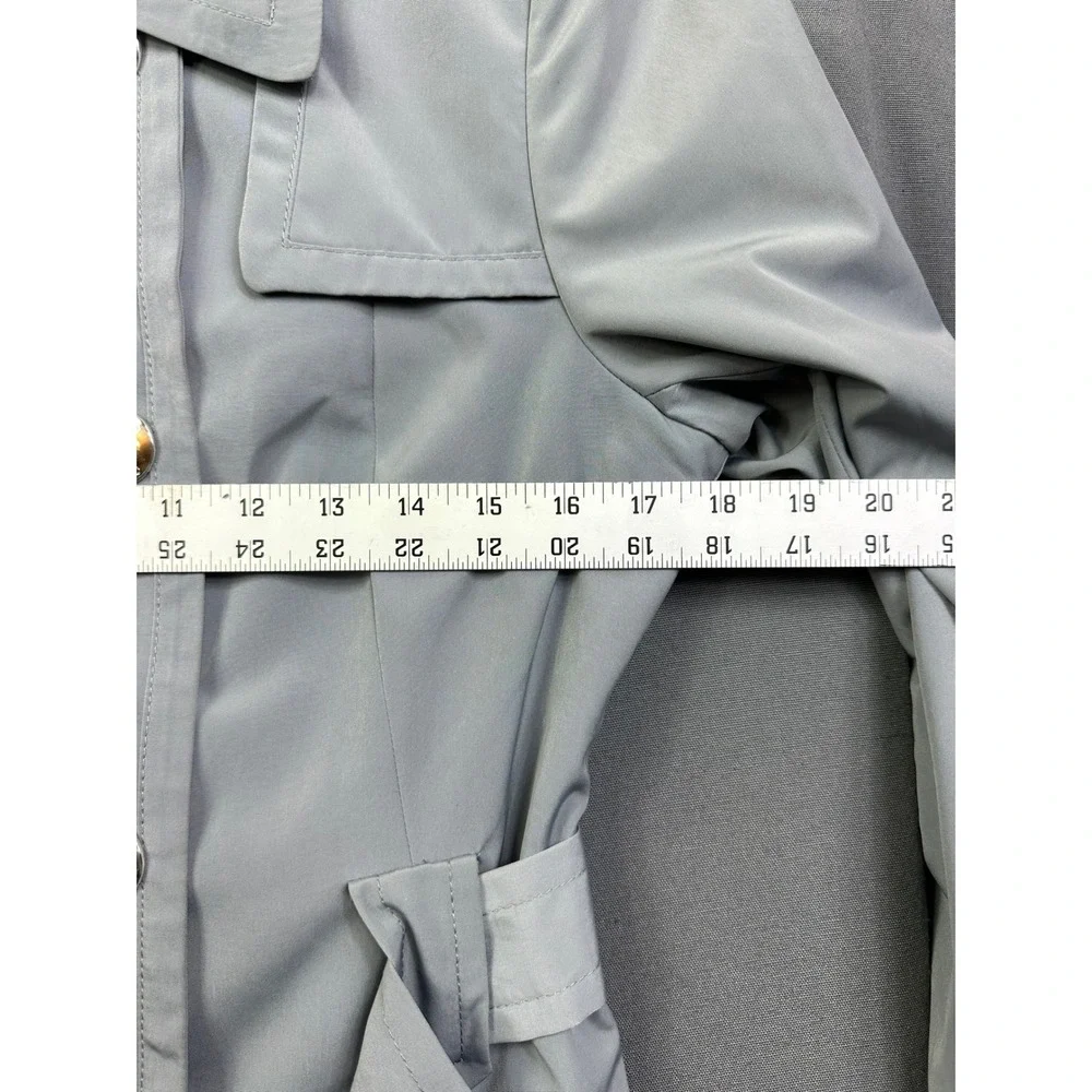 Calvin Klein‎ Women's Light Gray Double Breasted Belted Trench Coat size S Small